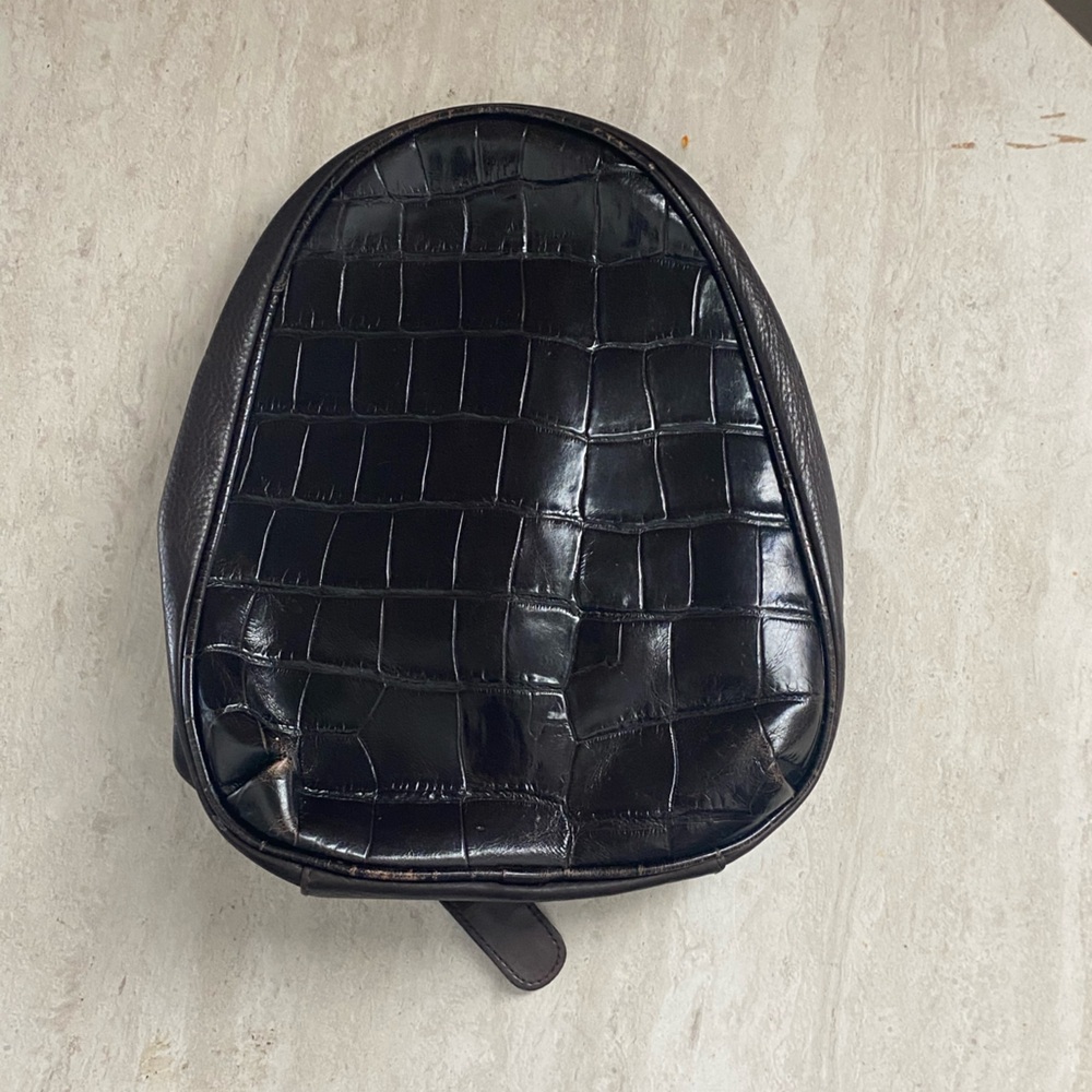 Black Crocodile-Embossed Bag